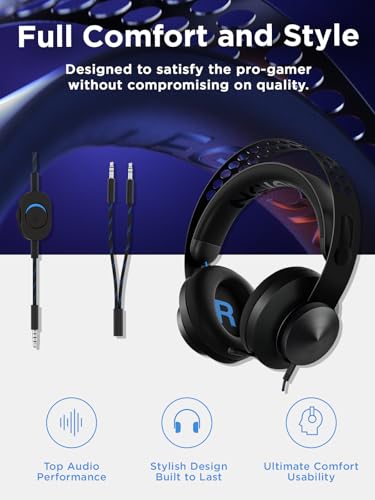 Image of Lenovo Legion H300 Stereo Gaming Headset, Noise-Cancelling Mic, Memory Foam & PU Leather Earcups, Stainless Steel Headband, PC, PS4, Xbox One, Nintendo Switch, Mac, GXD0T69863, Black