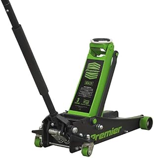 Sealey 3 Tonne Trolley Jack, Car Jack, with Rocket Lift - Green - 3040AG