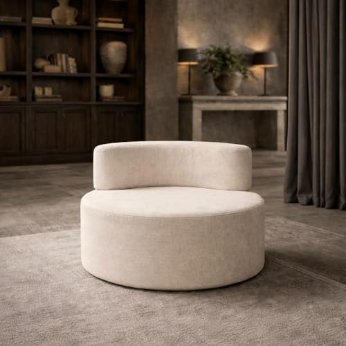Sillón Curvo Redondo Beige Impermeable miniatura 2
