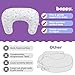Boppy Nursing Pillow - Firm, Ergonomic U-Shaped Bottle and Breastfeeding Pillow with High Lift for Comfort and Support, Spacious Surface - Gray Gentle Leaves