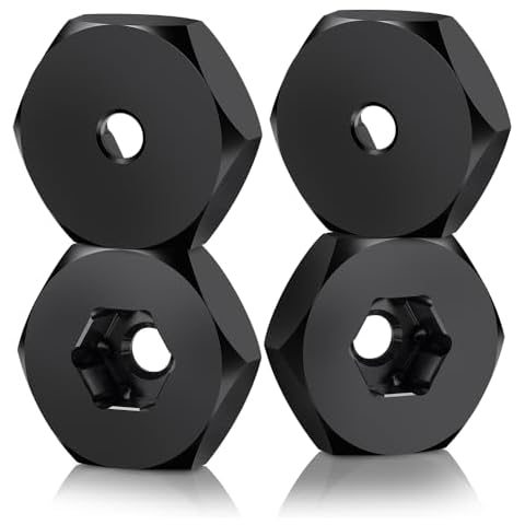 MOHERO 4Pcs 5mm to 12mm Wheel Hex Hubs Adapters RC Hex Combiner for 1/10 WPL D12 1/24 Axial SCX24 RC Car Truck Upgrade Parts Cover