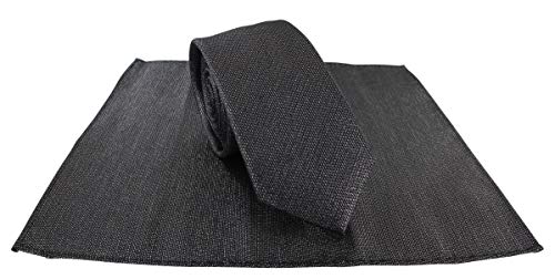 Ensemble cravate et carré de poche argenté pour mariage et fêtes