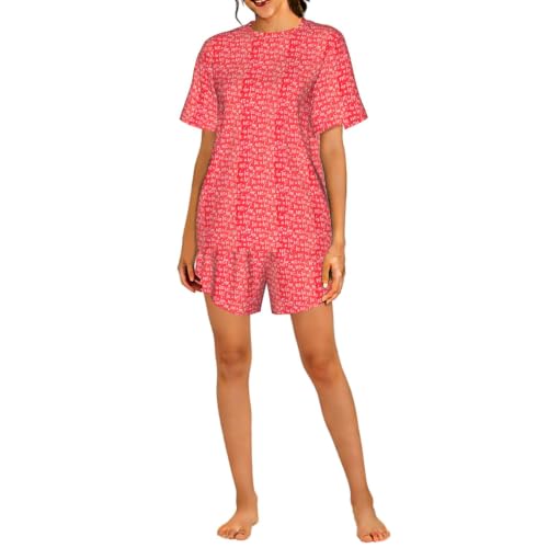 Pyjama de Noël femme manches courtes en tissu respirant et extensible