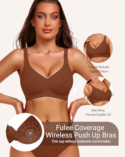 Image of Gailife Smooth Wireless Jelly Bras for Women No Underwire Seamless Push Up Bra Full Coverage Soft Suppor Tshirt Bralettes