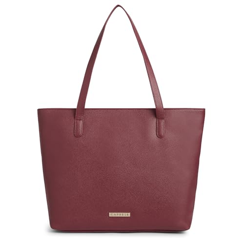 Image of Caprese Tarry 15.6 Inch Laptop Compatible Large Tote Bag for Women | Stylish, Durable, and Spacious with Multiple Compartments, Back Zipper Pocket for Work, Travel, and Everyday Use