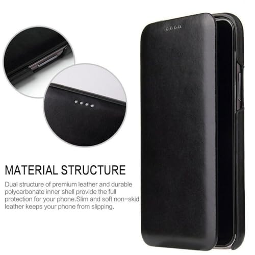 Coque rigide en cuir véritable pour iPhone 13 Pro Max avec clapet - 3