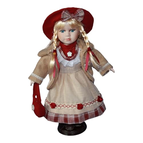 Sammlerstück, Viktorianische Porzellanpuppe, Keramikpuppe, Schöne Kleidung,