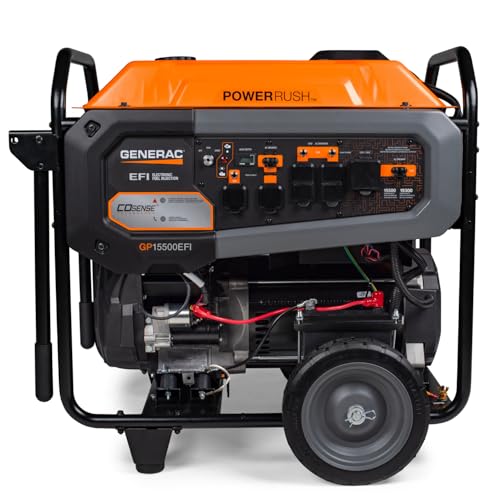 Generac 19,300 Starting Watt Portable Gas Generator - Electric Start - Home Backup or RV Ready - Heavy Duty Frame - Quiet, Long Runtime, Emergency Power - 49-State Compliant