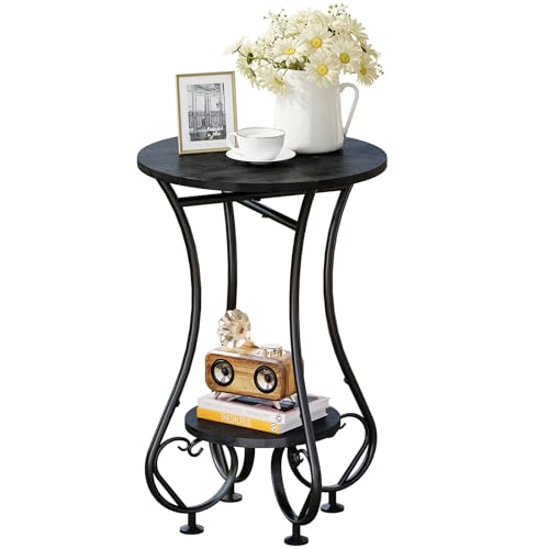 X-cosrack Small Round Side Table,Round End Table for Small Spaces