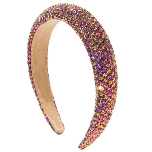 LXLHWN Women’S Classic Metal Sparkling Hair Hoop Headband(BROWN)