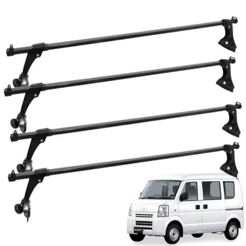 MOTOR POWER ルーフキャリア ベースキャリア 4本セット ハイルーフ対応 取付けキット レインガーター 雨どい 固定 エブリイワゴン DA64W エブリイバン DA64V 車検対応 軽自動車 軽バン 軽貨物車 エブリイ エブリィ エブリー / 1