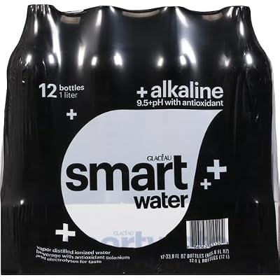 smartwater alkaline with antioxidant Water, 33.81 fl. oz., 12 Bottles/Pack (786162411167)