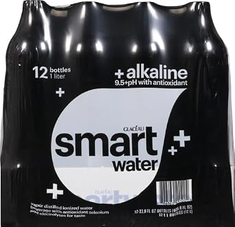 smartwater alkaline with antioxidant Water, 33.81 fl. oz., 12 Bottles/Pack (786162411167)