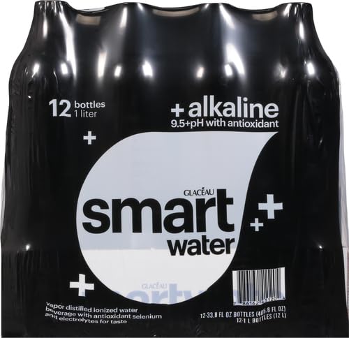 smartwater alkaline with antioxidant Water, 33.81 fl. oz., 12 Bottles/Pack (786162411167)