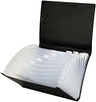 Pasta Sanfonada DAC A4 Com 12 Divisões All Black Preto