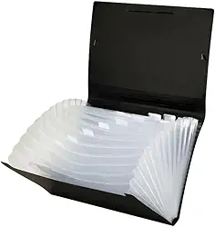 Pasta Sanfonada DAC A4 Com 12 Divisões All Black Preto