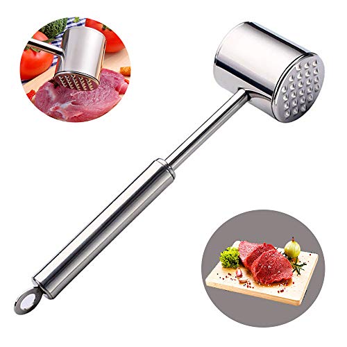 Heavy Duty Meat Hammer,ProMaker 304 Stainless Steel Meat Tenderizer Mallet Pounder for Cooking
