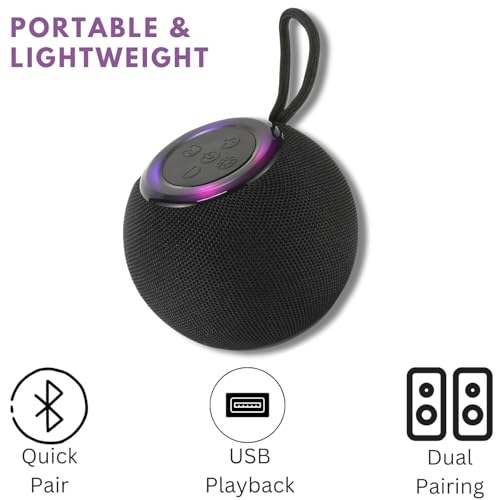 Image of Portable Bluetooth Speaker, HD Sound, Beat Synced RGB Lights, upto10Hrs Playtime, Multi-Playback Modes-BT5.3 /TF Card /Aux-in, IPX4 Water Resistant Speaker & Type-C Charging.