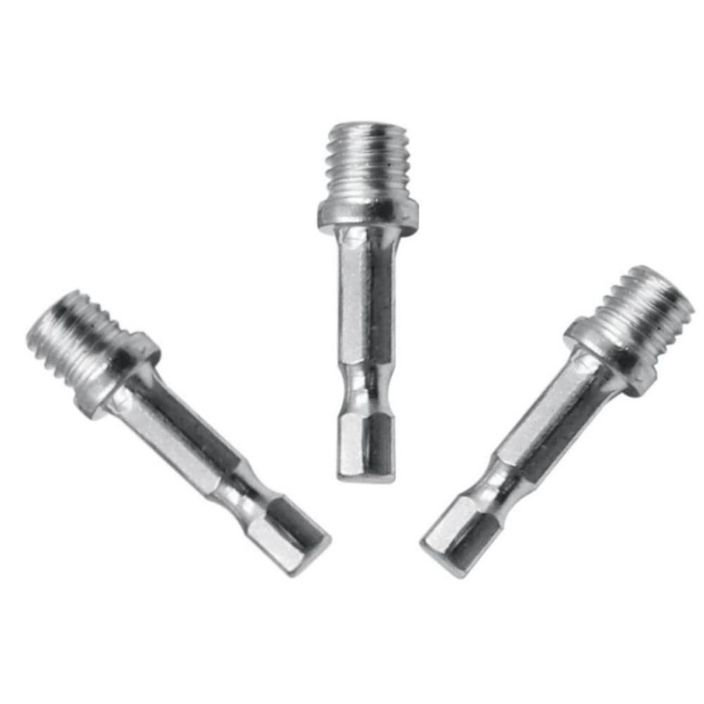 Lot de 3 adaptateurs de tige de connexion hexagonale 1/4 pour perceuse Mandrin M10 Disque de polissage