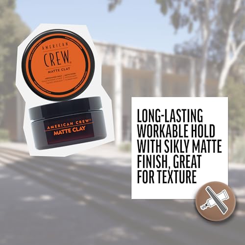 American Crew Men's Hair Matte Clay, Like Hair Gel with Medium/High Hold, 3 oz