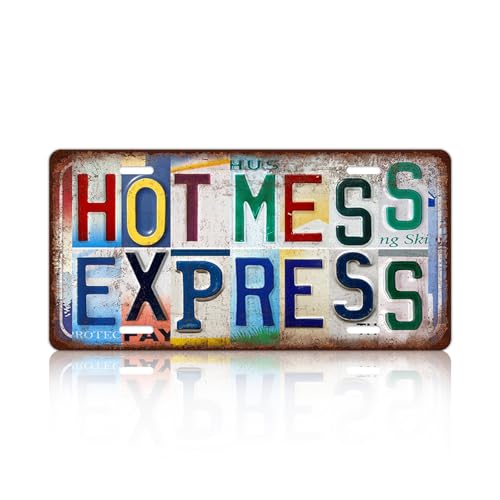 TREEPERI Vintage License plate Wall Decor Metal Sign Tin Signs