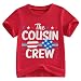 Kids Toddler Boys Girls Cousin Crew 4th of July Shirt USA 250th Anniversary Flag Glasses Patriotic Shirt (Red, 5-6 Years)