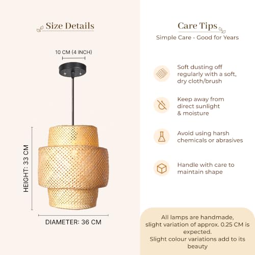 Image of Habere India-All the Cultures Fabricating India Bamboo Lamps | Pendant Lamp | Cafe Lights | Rattan Ceiling Lamps | Bamboo Cafe Lamp (01)