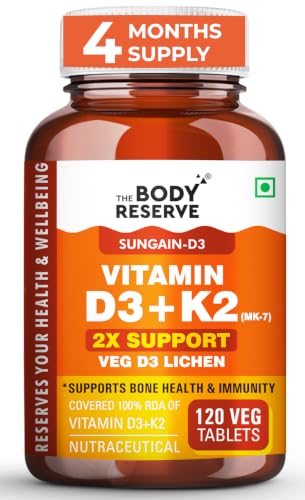 The Body Reserve Vitamin D3 K2 MK7-120 Veg Tablets Pack of 1 - Image 2