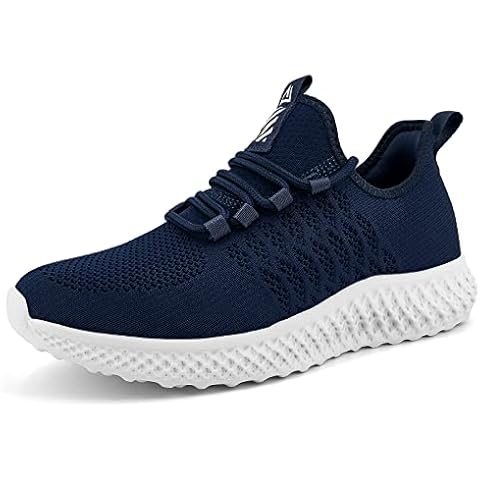 MrToNo Running Shoes Men Trainers Sports Outdoor Shoes Ligthweight Sneakers for Walking-SHLAN-42 Dark Blue Cover