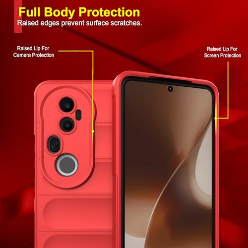 Image of Zapcase Back Case Cover for Vivo T4 Ultra 5G | Compatible for Vivo T4 Ultra 5G Back Cover | Liquid Silicon Magic Case with Camera Protection | Red