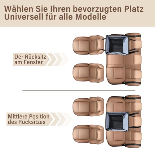 Hundetransportbox für Auto, Autositz für Hunde mit atmungsaktivem Netzfenster, verstellbarer Sicherheitsgurt, wasserdicht, für kleine Hunde (49 x 49 x 38 cm) - Schwarz