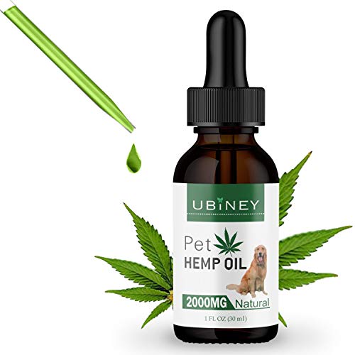 Pet Hemp Oil for Dogs and Cats  Promotes Separation Anxiety Relief, Anti-Inflammatory Joint Pain Reduction and Increased Appetite  100% Organic with Omega Fatty Acids (1 Oz)