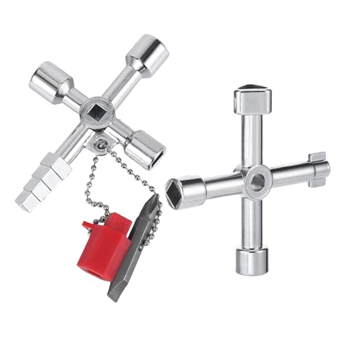 Set di 2 chiavi di sfiato universali per armadietto del cambio, chiavi triangolari, chiavi quadrate, chiavi universali a 4 angoli, per lavori di manutenzione su armadi
