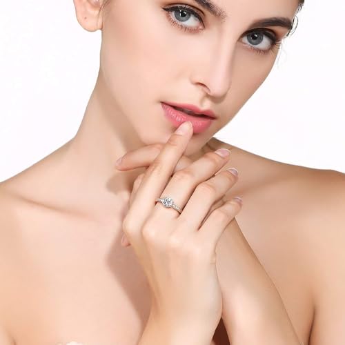 1.5CT Cubic Zirconia 18K Rose Gold Plated Engagement Rings for Women Wedding Bands for Women Eternity Promise Rings for Her Womens Ring3