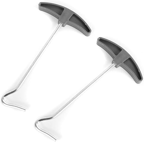 Paquete de 2 extractores de uñas de acero con mango de plástico para camping, tienda de campaña, toldo, tapetes de picnic