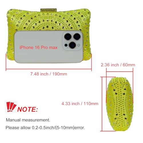 Image of Crystal Box Clutch Rhinestone Handbags For Women Party Purse Wedding Evening Bag