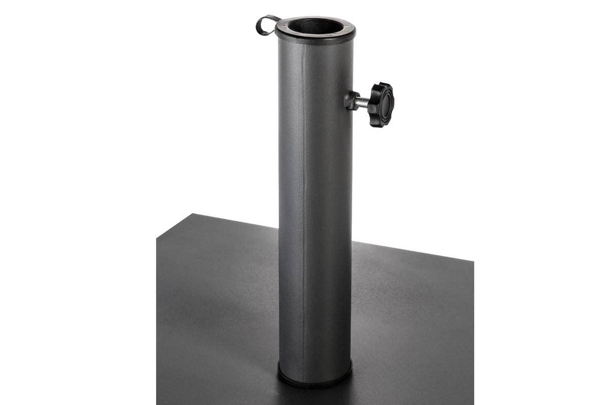 Hespéride Base Per Ombrellone Quadrata In Calcestruzzo 20 Kg - Colore Antracite, 50x50x29 Cm - Foro Per Tubo 58 Mm