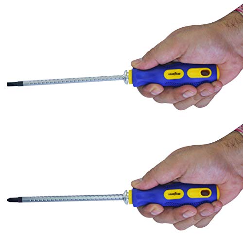 Image of GOODYEAR Screwdriver, Combination, 2in1 Adjustable (180mm), 1Pc Combination, Universal Tools For Work, Professional Use, Long Lasting & Rust Free