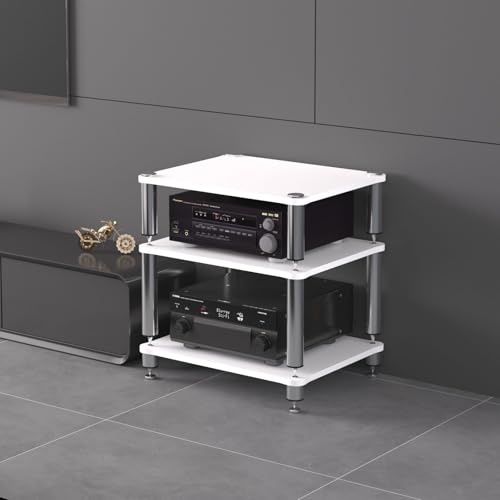 Estante de Audio, estantería portátil para Almacenamiento de Medios, Torre de Audio con estantes, Soporte para Medios AV, Estante esquinero, Vitrina para DVD, Amplificador de Alta