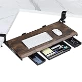 ETHU Keyboard Tray Under Desk, Ergonomic Corner Keyboard Tray with 180° Adjustable C Clamp for L Shape Desk 26.77