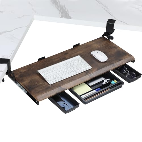 ETHU Under Desk Corner Keyboard Tray 26.77" x 12.2