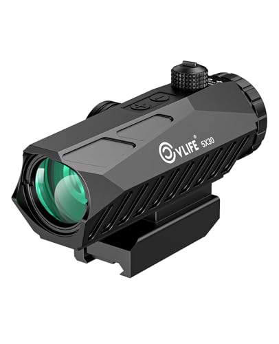 CVLIFE 5X Compact Prism Scope with Motion Awake Technology, Red & Green Illuminated Circle Dot...