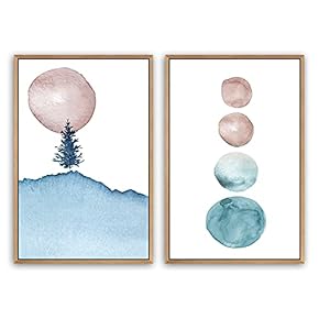 SIGNWIN Framed Canvas Print Wall Art Blue, Green,...