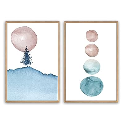 SIGNWIN Framed Canvas Print Wall Art Blue, Green,...