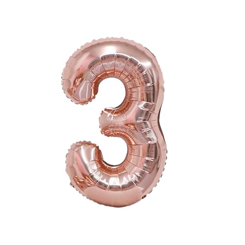 40インチ 大きい 数字 バルーン 3 ローズ ゴールド ナンバー バルーン 誕生日 数字 風船 約100cm ハッピーバースデー 前撮り 結婚式パーティー 記念日 ウェディング お祝い 飾り