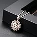 White Gold Plated Sun Flower Round Marquise Clear Cubic Zirconia Crystal Chandelier Swarovski Elements Crystal Rhinestone Box Chain Pendant Necklace Fashion Jewelry Gift for Women and Teen Girls,