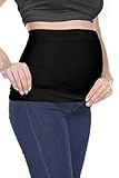 La Reve Maternity Belly Band | Seamless Waistband for all Stages of Pregnancy Black Medium