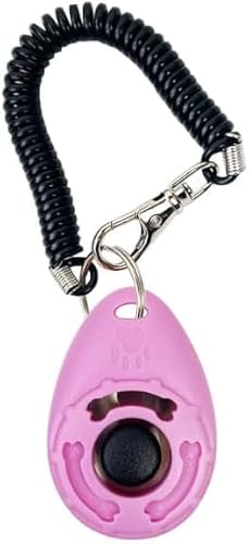 SelHeng 1pc Pink Clicker Easy to Use with Button Dog Training Accessories Strong and Long-Lasting,Training and Behavior Aids