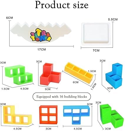 KRIDEZ Tetra Tower Game 16 Pcs Stack Tower, Swing Stack High Child Balance Building Block 2 Players+ Interactive STEM Toy for Family, Travel, Parties for Adults & Kids 2