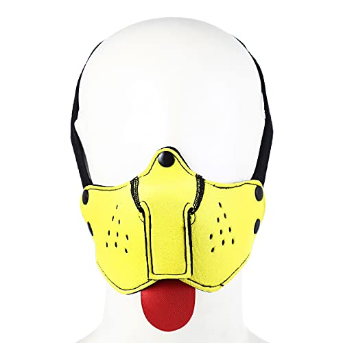 Mascara completa perro cosplay ajustable amarillo